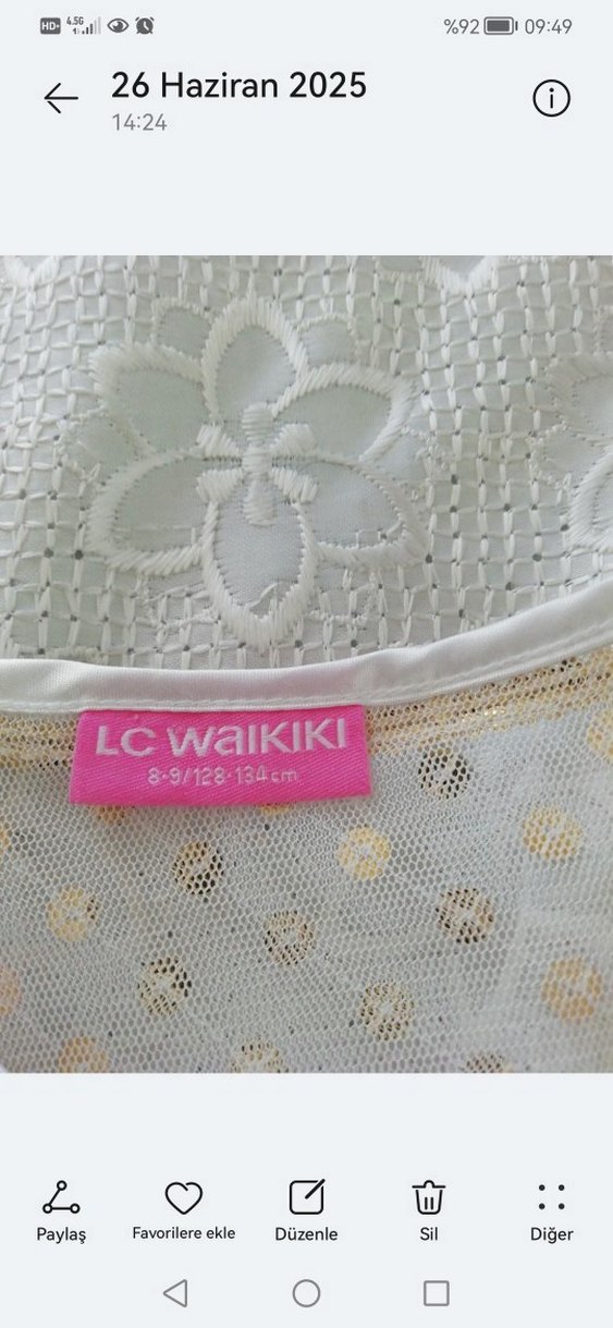 Kız Çocuk Beyaz Dantel İşlemeli Bolero - Görsel 3