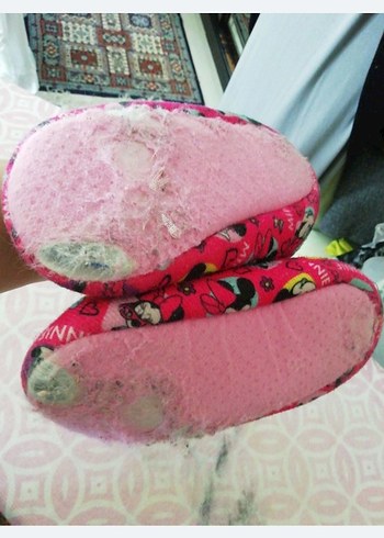 Kız Çocuk Pembe Minnie Kaydırmaz Ev Terliği - Görsel 4