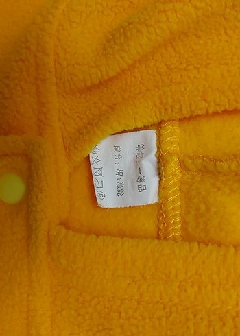 Sarı Kapüşonlu Kız Çocuk Panço - Görsel 4