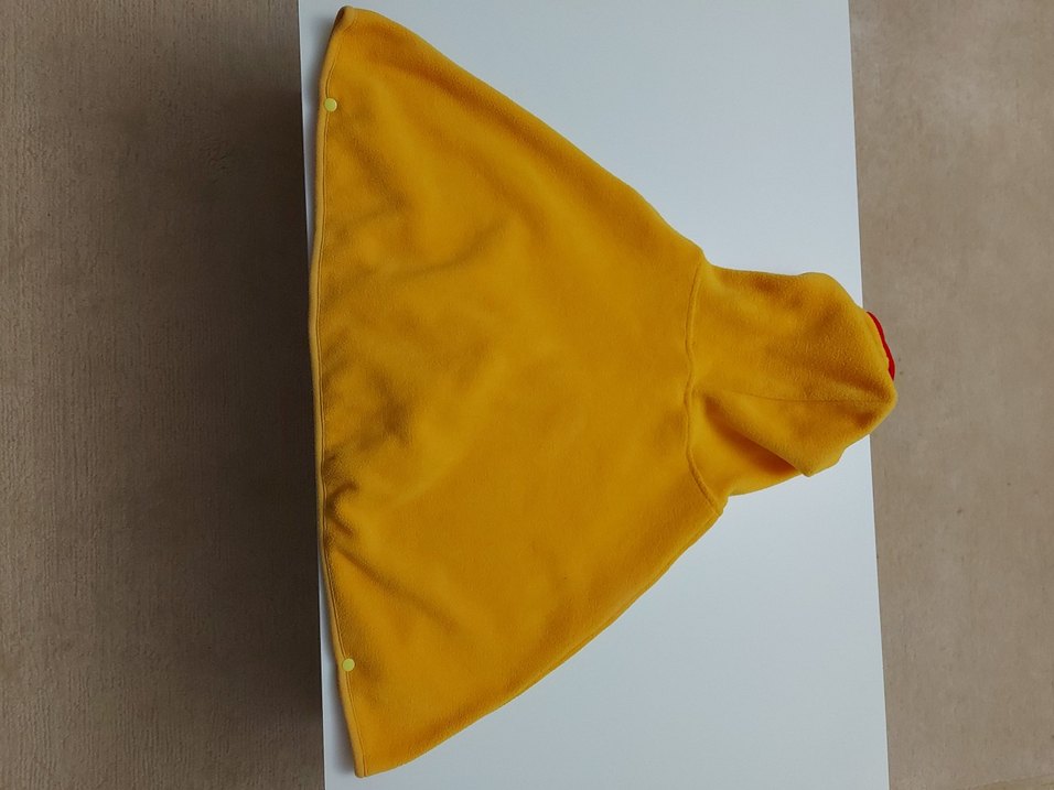 Sarı Kapüşonlu Kız Çocuk Panço - Görsel 5