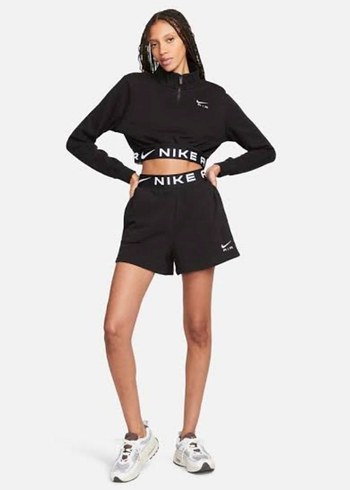 Nike W Nsw Air Flc Top Siyah Crop Sweatshirt - Görsel 2