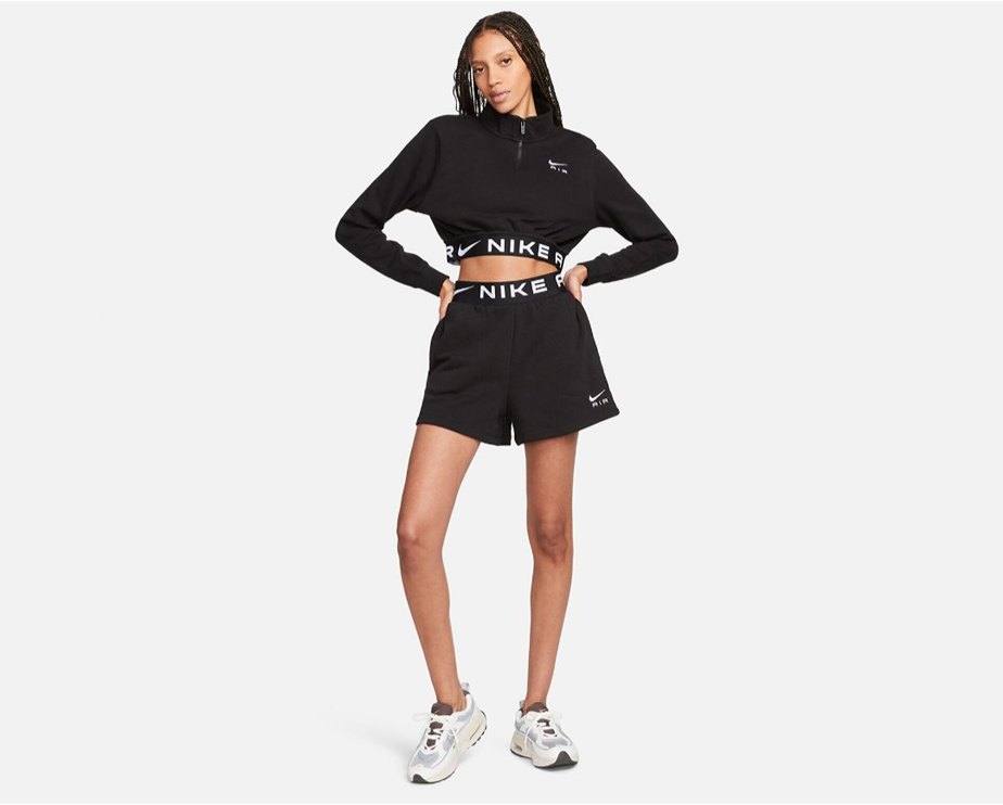 Nike W Nsw Air Flc Top Siyah Crop Sweatshirt - Görsel 5