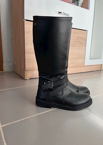 Siyah Deri Kadın Dizüstü Bot - Görsel 6