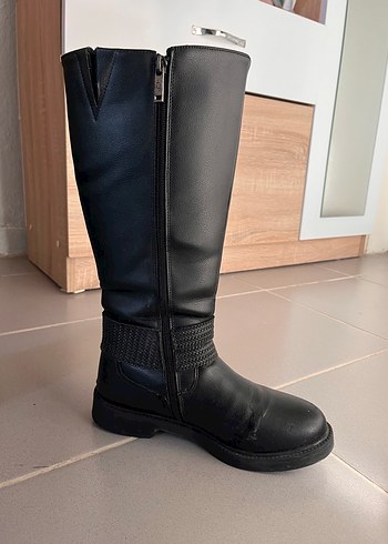 Siyah Deri Kadın Dizüstü Bot - Görsel 3