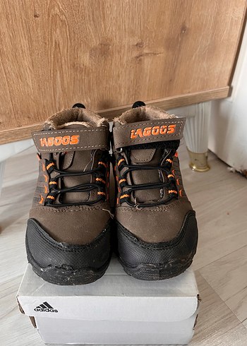 Kahverengi Gri Erkek Çocuk Botları Velcro - Görsel 4