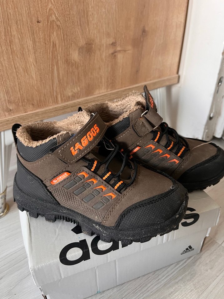 Kahverengi Gri Erkek Çocuk Botları Velcro - Görsel 2