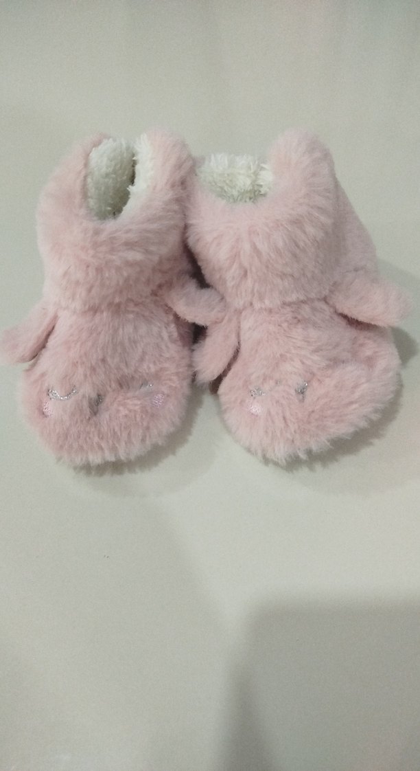 Kızlar için Pembe Kürklü Sıcak Ev Terliği - Görsel 2