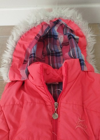 Kız Çocuk Parlak Pembe Kapüşonlu Yelek - Görsel 2