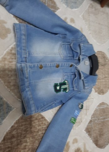Panço Kız Çocuk Mavi Düğmeli Denim Ceket