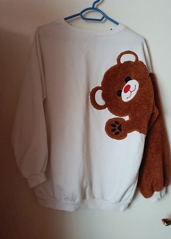 Kız Çocuk Kahverengi Ayıcık Desenli Sweatshirt