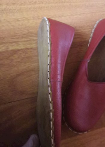 Kirmizi eski tur ayakkabı hakkiki deri - Görsel 4