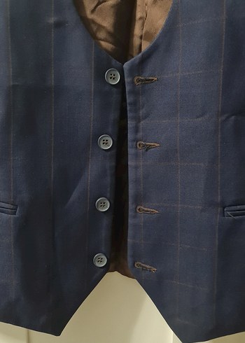 Düğmeli Lacivert Erkek Yelek - Görsel 2