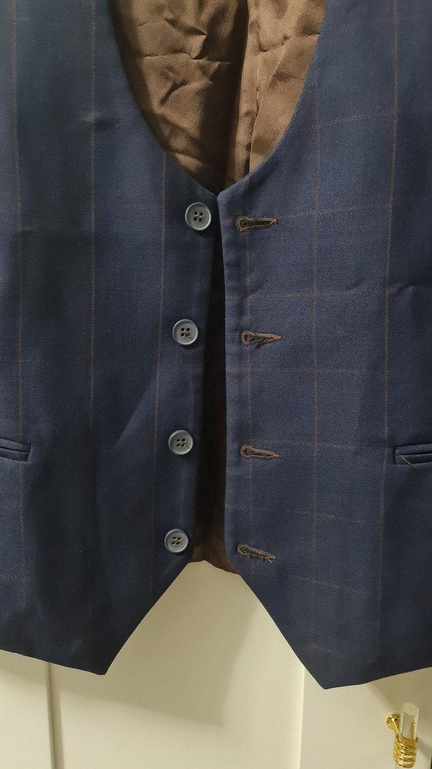 Düğmeli Lacivert Erkek Yelek - Görsel 2