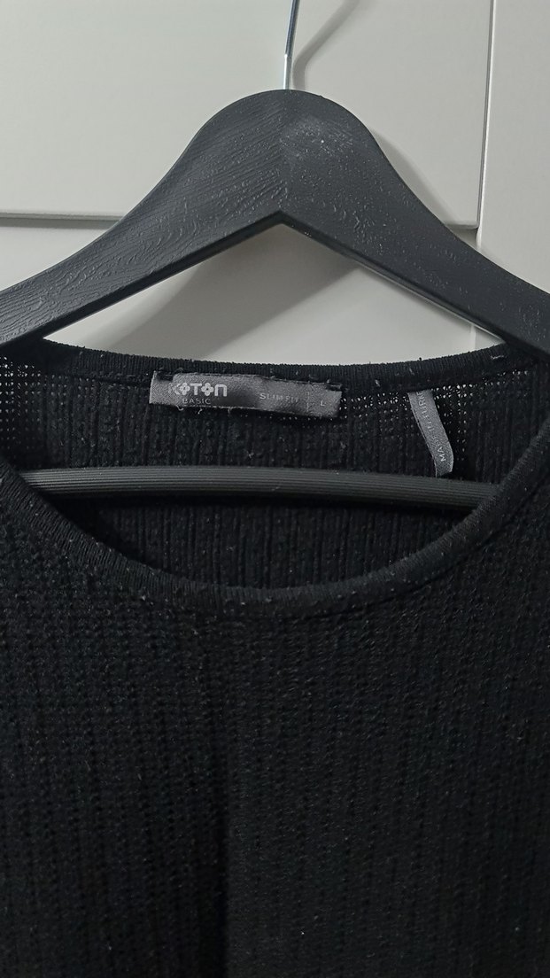 Siyah Erkek Yün Triko Kazak - Görsel 2
