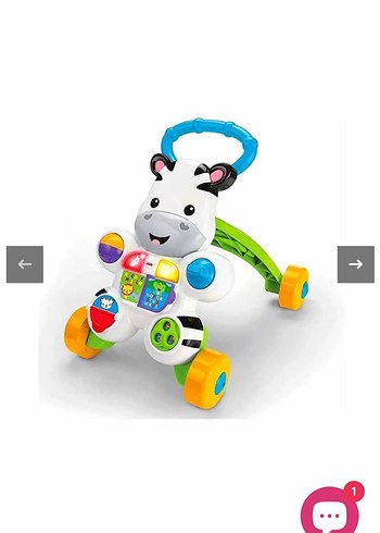 fisher price Renkli Zebra Desenli melodili Bebek Yürüteci