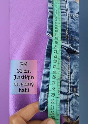 7 Yaş Beden mavi Renk Kot pantolon Kız çocuk