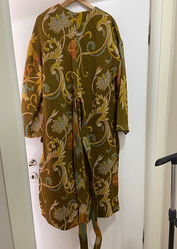 Uzun Desenli Kadın yün palto zara - Görsel 3