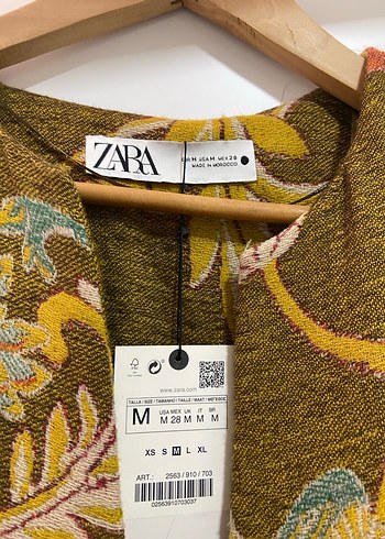 Uzun Desenli Kadın yün palto zara - Görsel 5