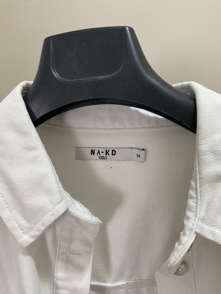 Kot gömlek uzun beyaz - Görsel 2