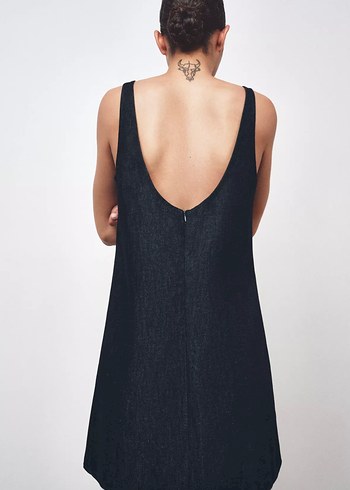 ZARA KISA DENİM ELBİSE
