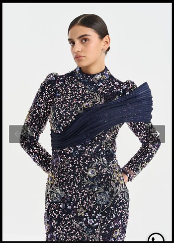 Payetli Uzun Desenli Abiye Elbise - Görsel 5