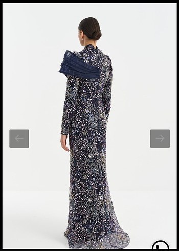 Payetli Uzun Desenli Abiye Elbise - Görsel 6