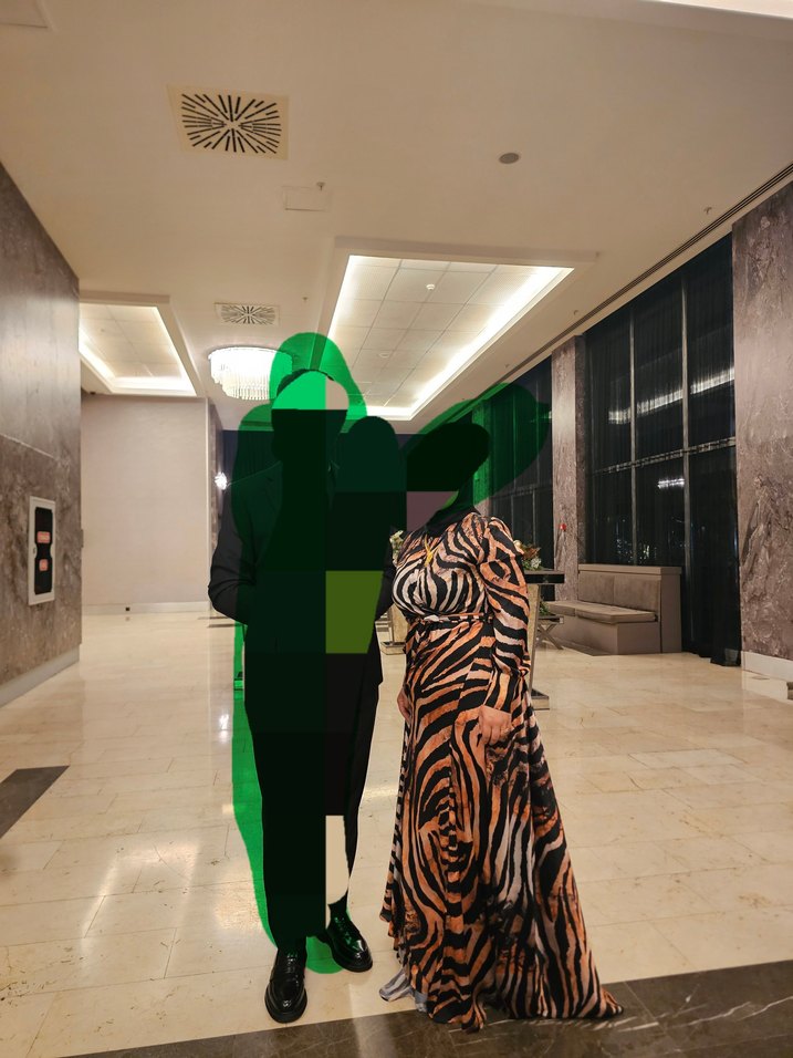 Zebra Desenli Uzun Kahverengi Elbise - Görsel 2