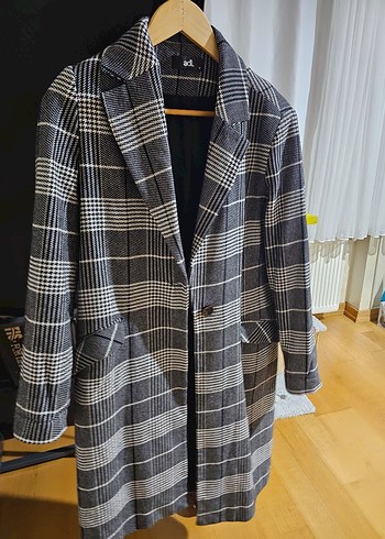 Ekoseli Kemerli Uzun Kaban - Görsel 4