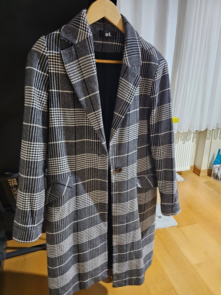 Ekoseli Kemerli Uzun Kaban - Görsel 4