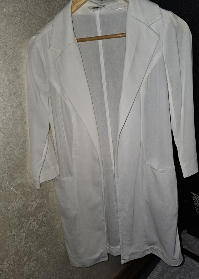 Beyaz pamuklu ceket  - Görsel 3