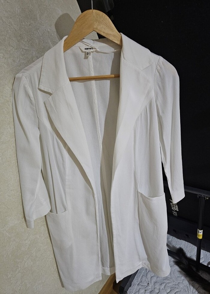 Beyaz pamuklu ceket  - Görsel 4