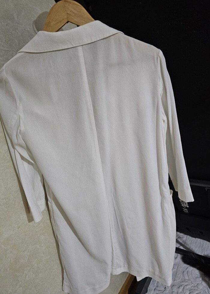 Beyaz pamuklu ceket  - Görsel 5