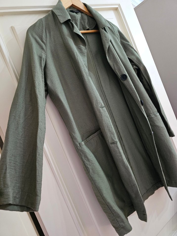 Kadın Haki keten ceket - Görsel 2