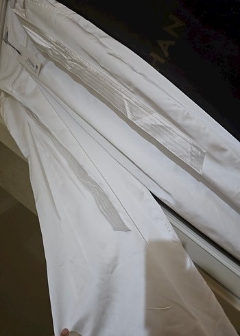 Kadın Beyaz Pilili Pamuk Pantolon - Görsel 4