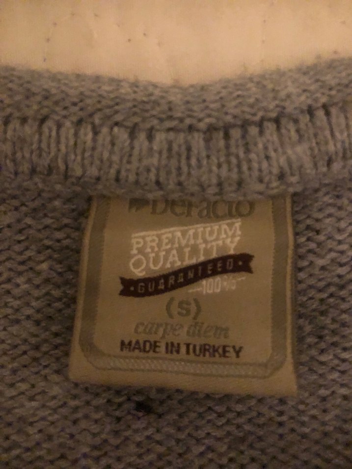 Gri Çizgili erkek Yün Kazak - Görsel 3