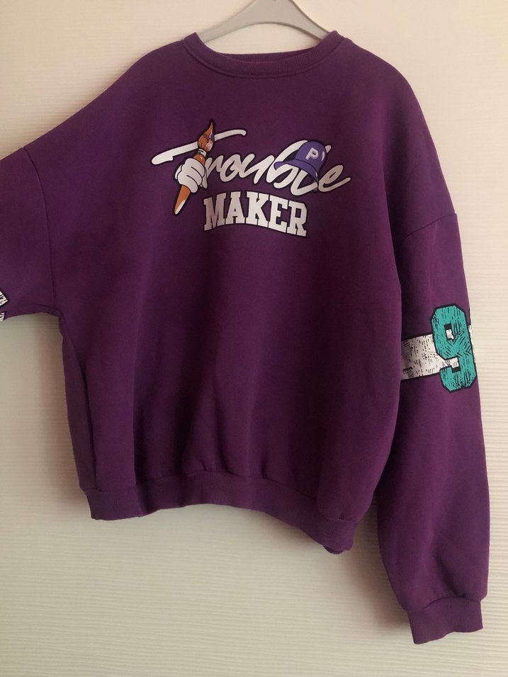 Mor Baskılı  Sweatshirt - Görsel 2