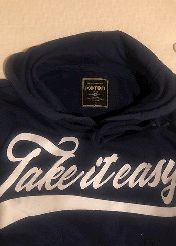 Mavi Kapüşonlu Sweatshirt - Görsel 2