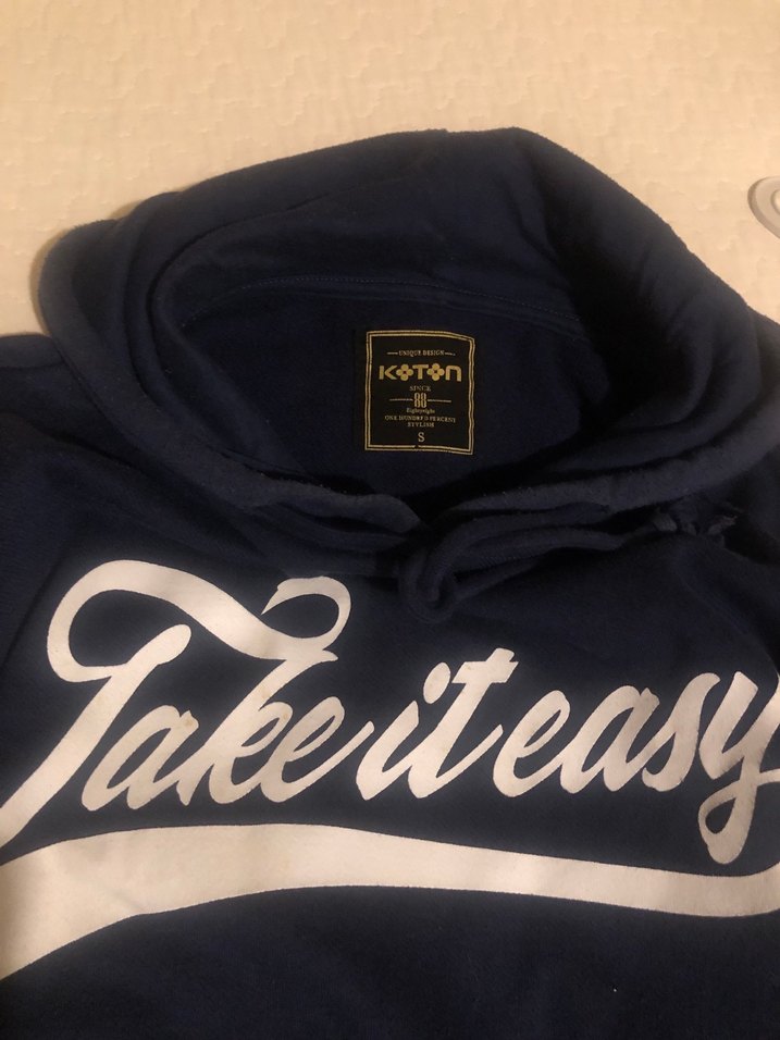 Mavi Kapüşonlu Sweatshirt - Görsel 2