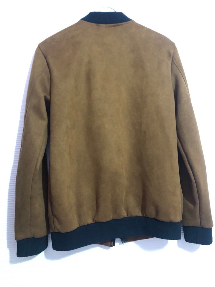 Kahverengi Kadife Fermuarlı Erkek Ceket - Görsel 3