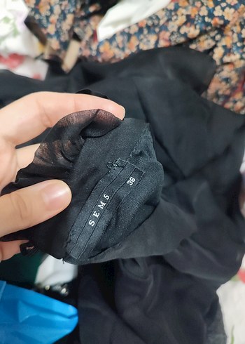 36 Beden siyah Renk Uzun Siyah Gotik Fırfırlı Elbise