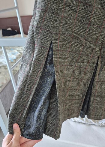 Düğmeli pileli mini midi Etek - Görsel 2