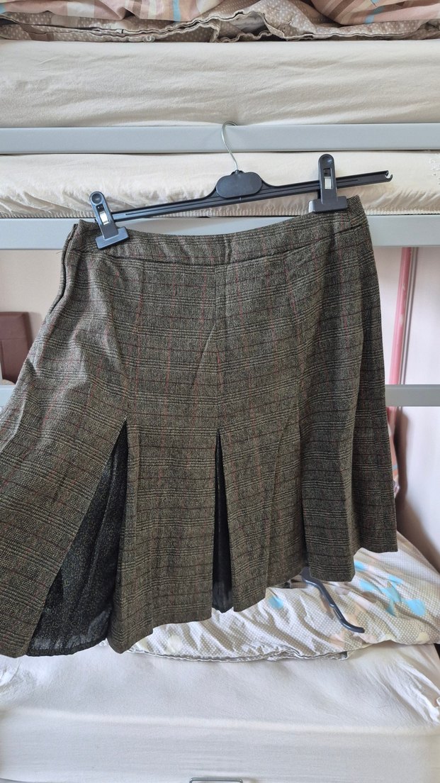 Düğmeli pileli mini midi Etek - Görsel 4