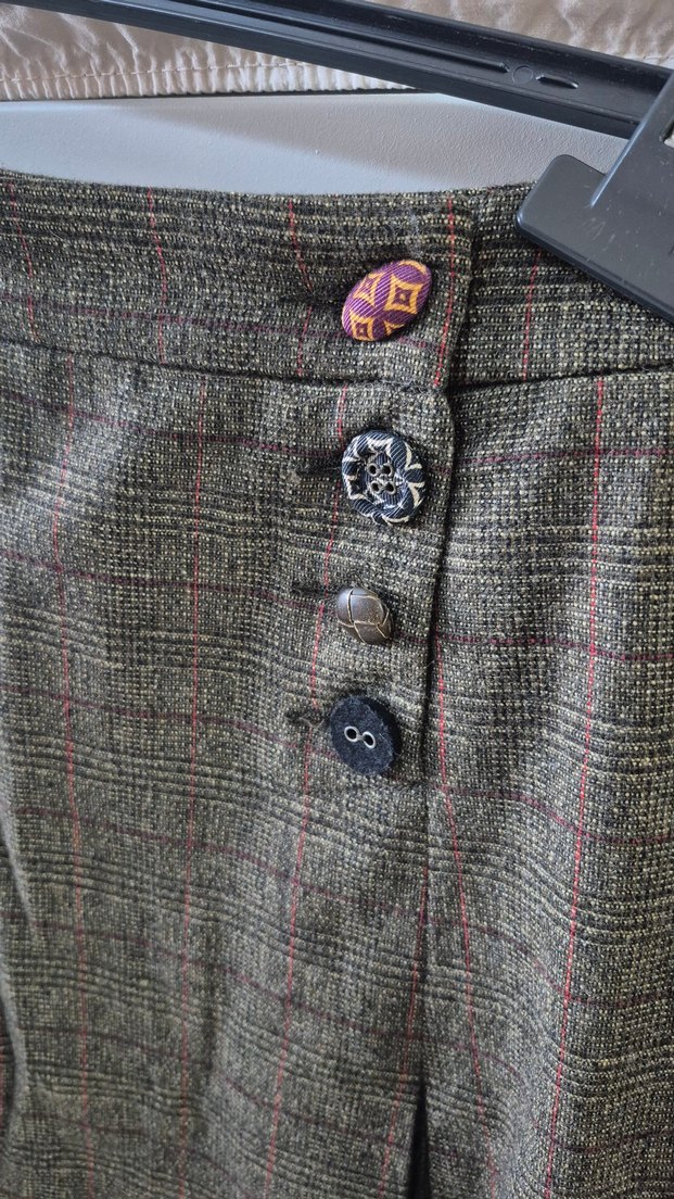 Düğmeli pileli mini midi Etek - Görsel 3