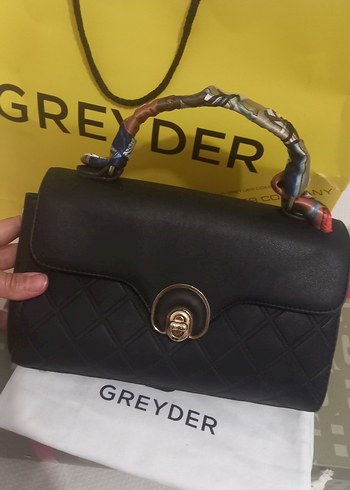 Orijinal Greyder Kadın Siyah Deri Tokalı El Çantası - Görsel 2