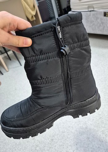 orijinal siyah Kürklü Kadın kar boyu Botu - Görsel 4