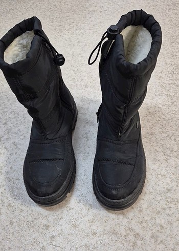 orijinal siyah Kürklü Kadın kar boyu Botu - Görsel 3