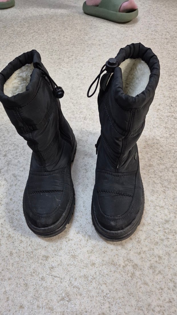 orijinal siyah Kürklü Kadın kar boyu Botu - Görsel 3