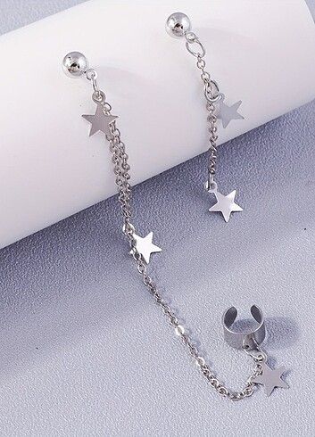 Accessorize GÜMÜŞ YILDIZ DETAYLI ZİNCİR KIKIRDAK KÜPE