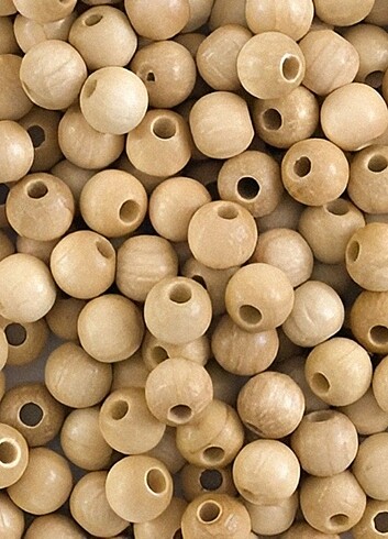 10mm Doğal Ahşap Boncuk