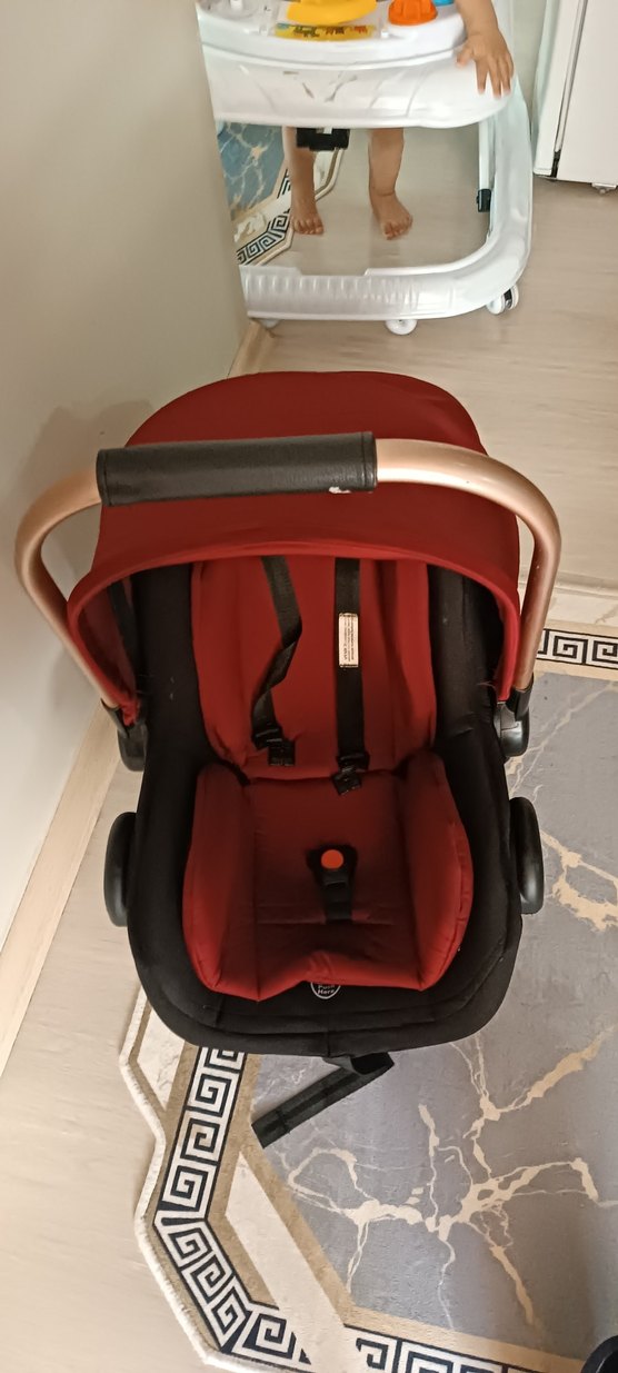 Koyu Kırmızı Bebek Arabası - Görsel 2